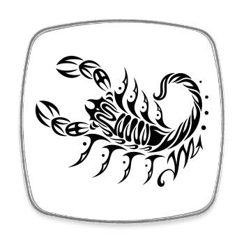 Großer Skorpion im Tribal & Tattoo Style - Viereckiger Kühlschrankmagnet - Weiß - Vorne