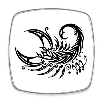 Großer Skorpion im Tribal & Tattoo Style - Viereckiger Kühlschrankmagnet - Weiß - Vorne