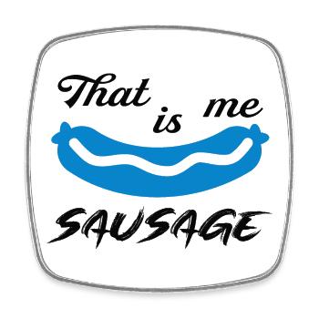 That is me Sausage - Viereckiger Kühlschrankmagnet - Weiß - Vorne