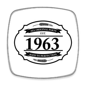 All original parts of 1963 - Square fridge magnet - white - Front