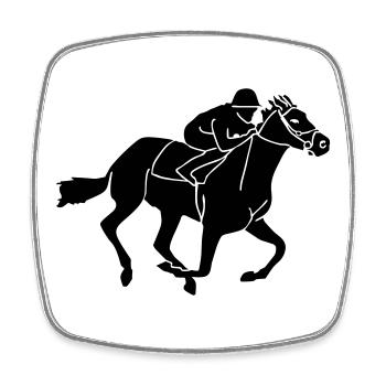 Équestre - courses de galop - Magnet carré - blanc - Devant