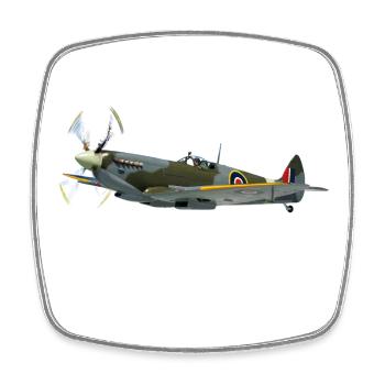 spitfire6 - Magnet carré - blanc - Devant