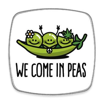 We come in peas / peace - Magnet carré - blanc - Devant