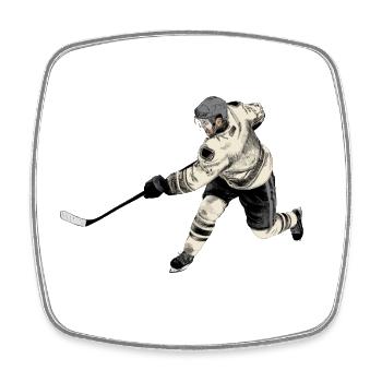 Eishockey - Viereckiger Kühlschrankmagnet - Weiß - Vorne