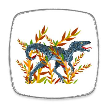 dinosaur - Square fridge magnet - white - Front