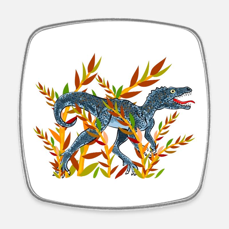 dinosaurier - Viereckiger Kühlschrankmagnet - Weiß