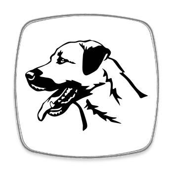 Kangal Kopf - Viereckiger Kühlschrankmagnet - Weiß - Vorne