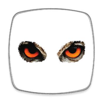 Owl eyes, owls, birds, forest animals - Square fridge magnet - white - Front