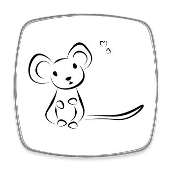 Mouse pet - Doeslief - Square fridge magnet - white - Front