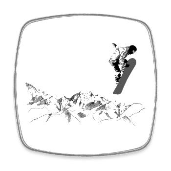 snowboarders - Magnet carré - blanc - Devant