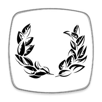 bay laurel lorbeer kranz symbol Symbole - Viereckiger Kühlschrankmagnet - Weiß - Vorne
