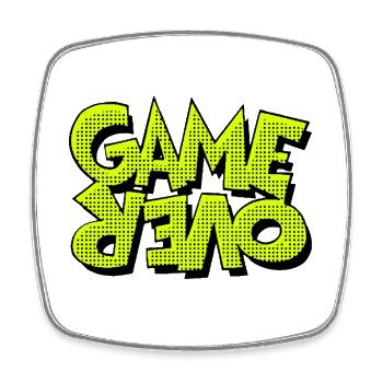 Game Over Retro-Pixel-Design - Viereckiger Kühlschrankmagnet - Weiß - Vorne