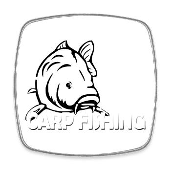 Carpe - Pas de limite - Carp Fishing - Magnet carré - blanc - Devant
