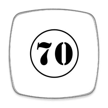 NUMMER 70 Siebzig Geburtstag Geschenk - Viereckiger Kühlschrankmagnet - Weiß - Vorne
