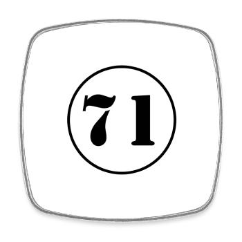 NUMBER 71 seventy one birthday gift - Square fridge magnet - white - Front