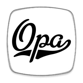 Opa - Viereckiger Kühlschrankmagnet - Weiß - Vorne