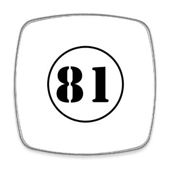 NUMBER 81 eighty one birthday gift - Square fridge magnet - white - Front