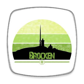 Harz Style - Brocken - Wir lieben den Harz - Viereckiger Kühlschrankmagnet - Weiß - Vorne