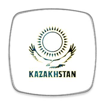 Kazakhstan steppe eagle gift - Square fridge magnet - white - Front