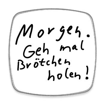 Brötchen holen Azubi Stift Lehrling Geselle Bau - Viereckiger Kühlschrankmagnet - Weiß - Vorne