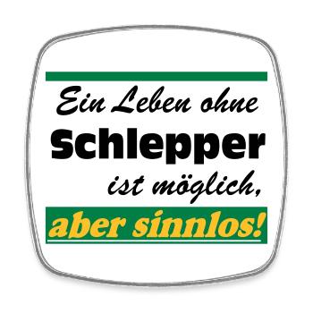 Traktor , Trecker , Schlepper Leben sinnlos .(25) - Viereckiger Kühlschrankmagnet - Weiß - Vorne