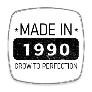 Made in 1990 – Vintage Style - Viereckiger Kühlschrankmagnet - Weiß - Vorne