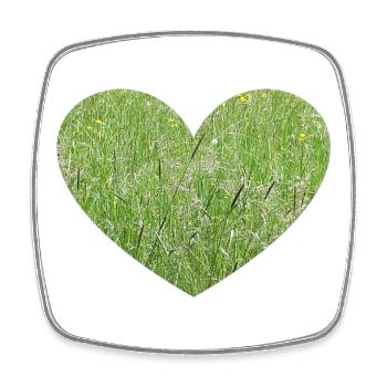 Coeur d'herbe - Magnet carré - blanc - Devant