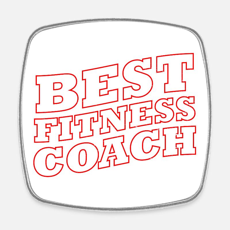 Fitness Coach Bold Typography - Square fridge magnet - white