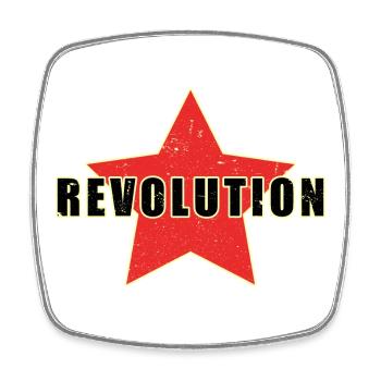 roter stern revolution - Viereckiger Kühlschrankmagnet - Weiß - Vorne