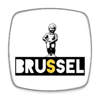 Brüssel Manneken Pis - Viereckiger Kühlschrankmagnet - Weiß - Vorne