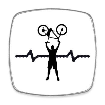Powerlifting illustration for sports fans - Square fridge magnet - white - Front