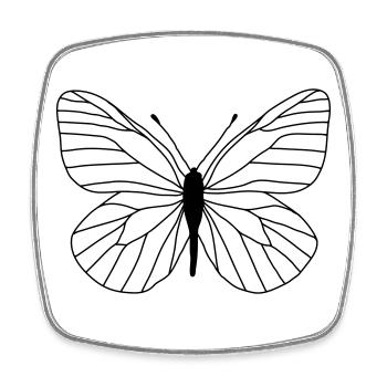 Papillon blanc - Magnet carré - blanc - Devant