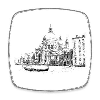 Venedig - Viereckiger Kühlschrankmagnet - Weiß - Vorne