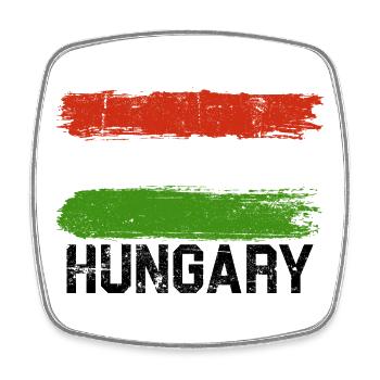 Hungarian Flag Brush Stroke - Square fridge magnet - white - Front