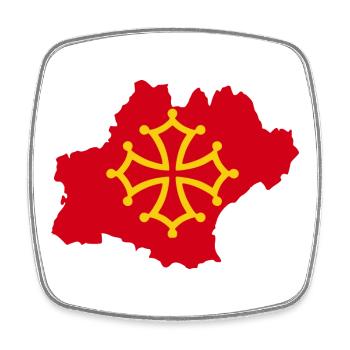 Okzitanien - Viereckiger Kühlschrankmagnet - Weiß - Vorne