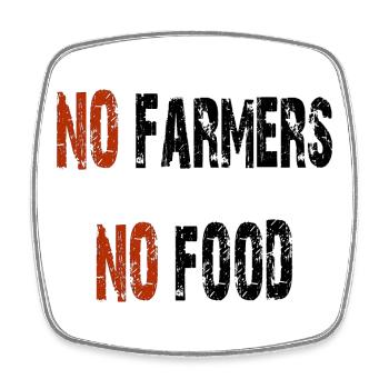No farmers no food - Square fridge magnet - white - Front