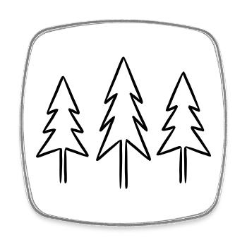 Fir fir trees forest Christmas Advent - Square fridge magnet - white - Front