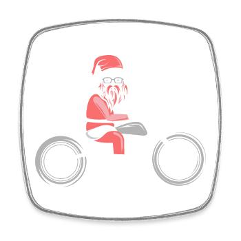 xmas santa claus weihnachtsmann motorrad biker - Viereckiger Kühlschrankmagnet - Weiß - Vorne