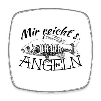 Angeln mir reichts ich geh Angeln Geschenk - Viereckiger Kühlschrankmagnet - Weiß - Vorne