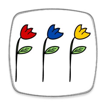 flower. FLOWER. nature. Ecology. happiness. Zen. Ann - Square fridge magnet - white - Front