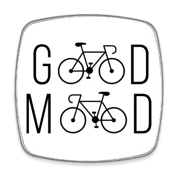 Radfahren - gute Laune - Viereckiger Kühlschrankmagnet - Weiß - Vorne