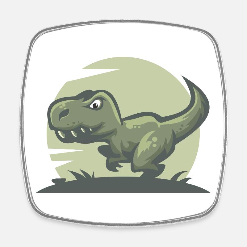Dinosaure T-Rex - Magnet carré - blanc