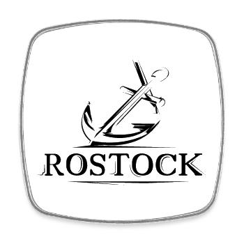 rostock stadt see anker fische anchor logo - Viereckiger Kühlschrankmagnet - Weiß - Vorne