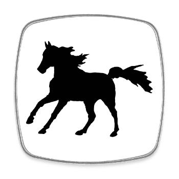 Cheval Pur-sang Arabian Gallop, noble Asil Arabian - Magnet carré - blanc - Devant