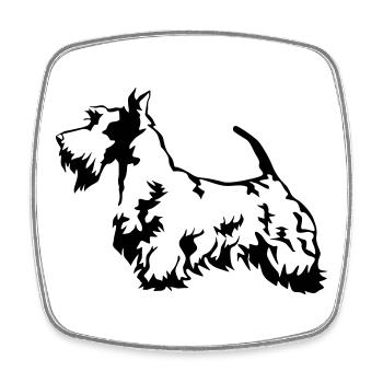 Terrier écossais - Magnet carré - blanc - Devant
