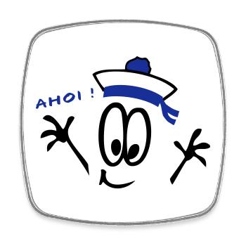 Sailor, ahoy, comic - Square fridge magnet - white - Front