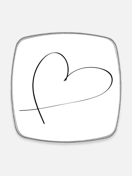 heart - Square fridge magnet - white