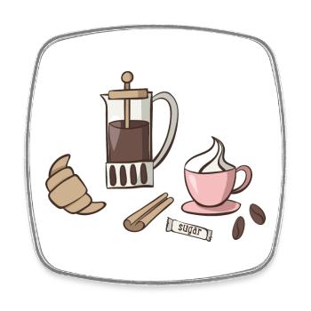 petit déjeuner - Magnet carré - blanc - Devant