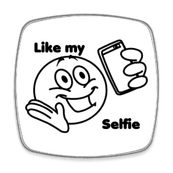 Stick head prend une photo de lui-même selfie - Magnet carré - blanc - Devant