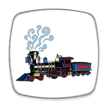 Locomotive - Square fridge magnet - white - Front